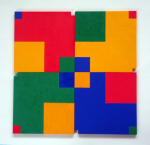 Poly-Uni (4 squares) 1979-2009, oil on wood, 60x60 cm